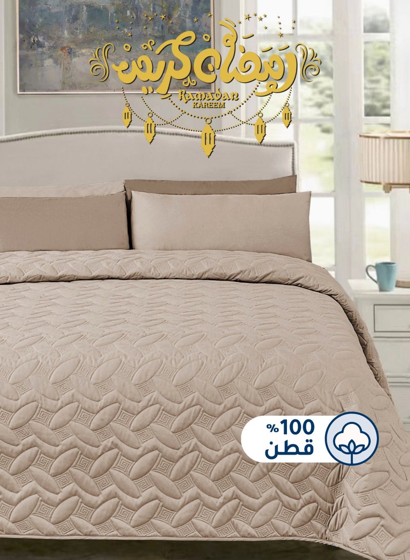 سيد المنسوجات المنزلية مفرش مضغوط مفرد من قطن، يناسب سرير بحجم 120 × 200 سم، 3 قطع، سلسلة إلميرا - Image 1